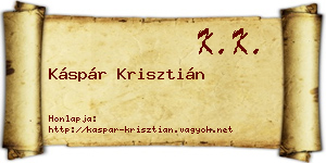 Káspár Krisztián névjegykártya
